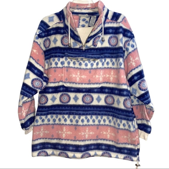 Vintage 80s 90s Arizona Aztec western fleece windbreaker sweater OVERSIZED small - Picture 1 of 4